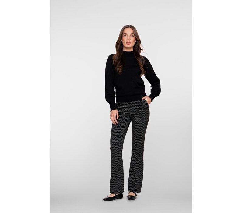 Geisha Flaired Pants Black Off White