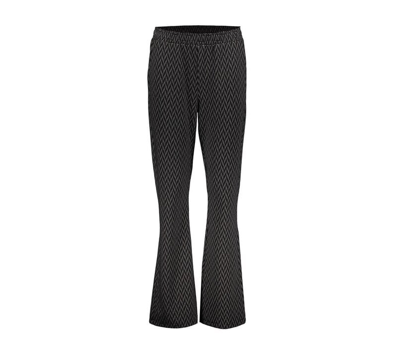 Geisha Flaired Pants Black Off White