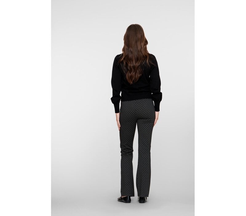 Geisha Flaired Pants Black Off White