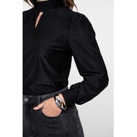 Geisha Top Col with Cut Out Black