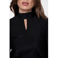 Geisha Top Col with Cut Out Black