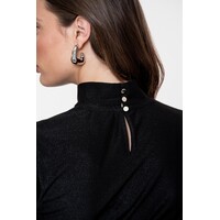 Geisha Top Col with Cut Out Black