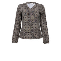 Zoso Allover Print Shirt Black Camel