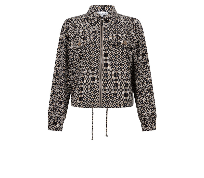 Zoso Printed Sport Jacket Black Camel