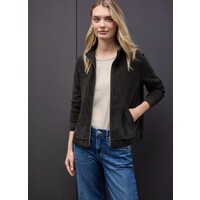 Street One Soft Fine Structure Zipper Jacket Darkest Brown
