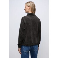 Street One Soft Fine Structure Zipper Jacket Darkest Brown