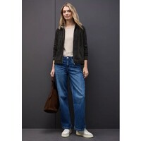Street One Soft Fine Structure Zipper Jacket Darkest Brown