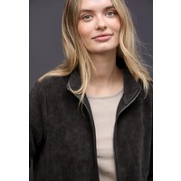 Street One Soft Fine Structure Zipper Jacket Darkest Brown