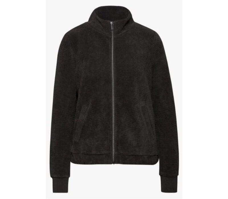 Street One Soft Fine Structure Zipper Jacket Darkest Brown