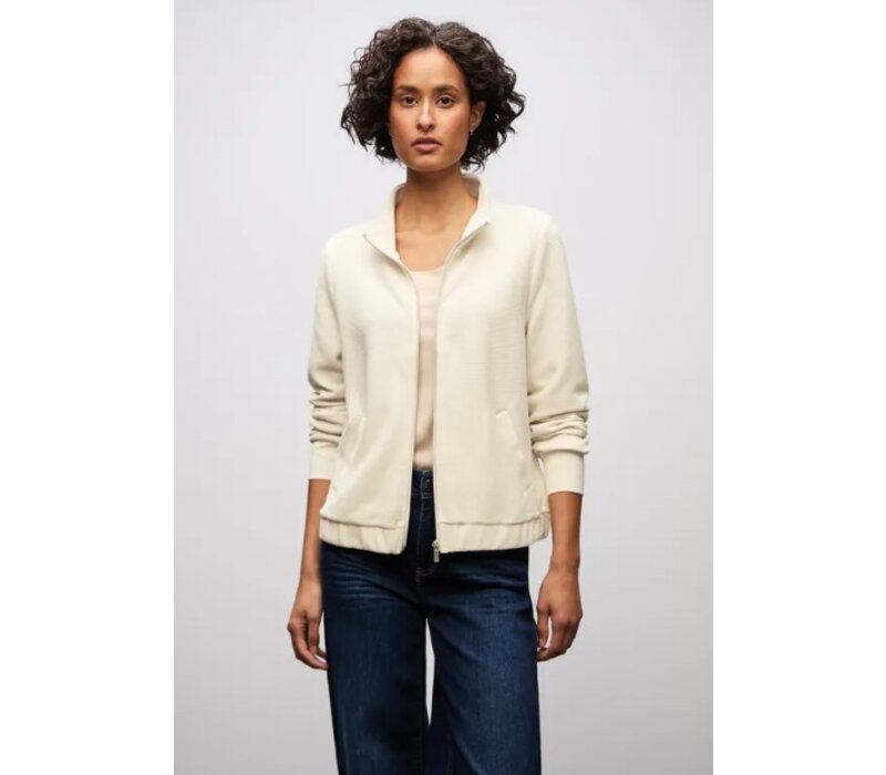 Street One Soft Fine Structure Zipper Jacket Soft Beige