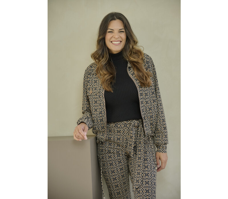 Zoso Printed Sport Jacket Black Camel