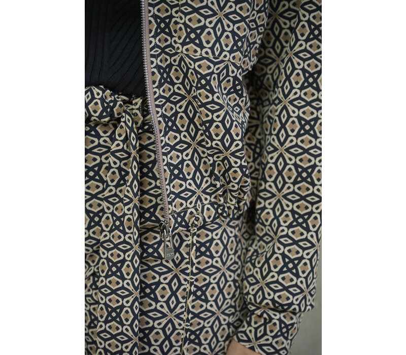 Zoso Printed Sport Jacket Black Camel