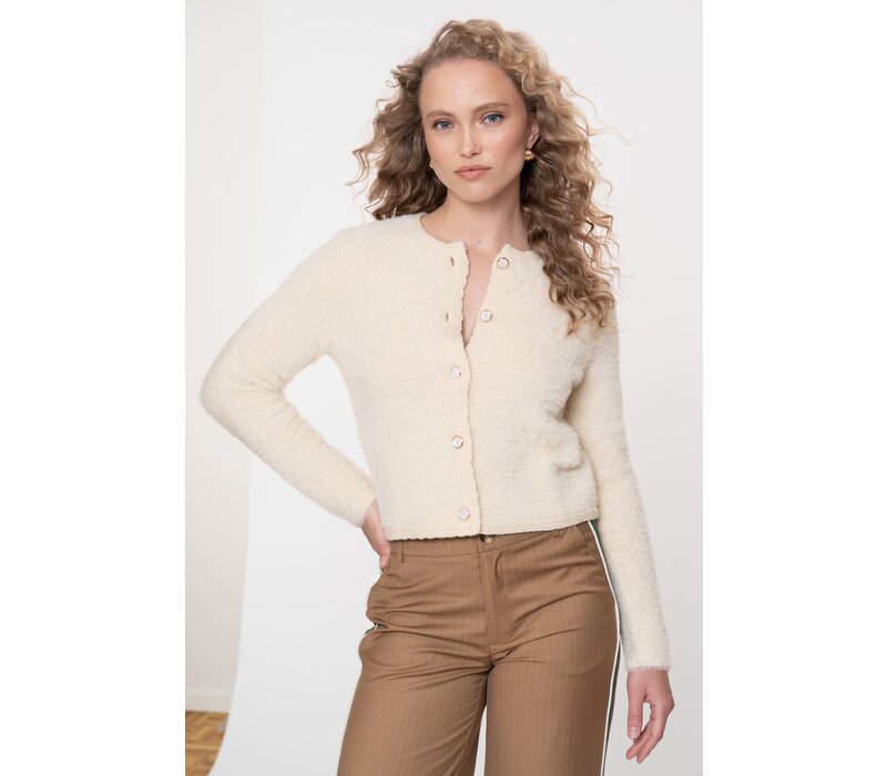 Geisha Cardigan Hairy Off White