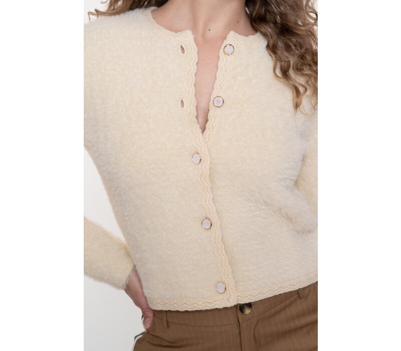 Geisha Cardigan Hairy Off White