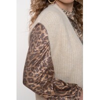 Geisha Blouse Velvet Look Leopard Gold