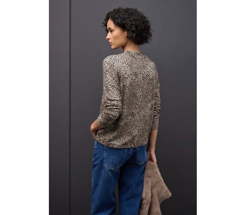 Street One Printed Soft Turtle Neck Sanded Beige