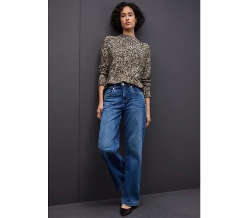 Street One Printed Soft Turtle Neck Sanded Beige