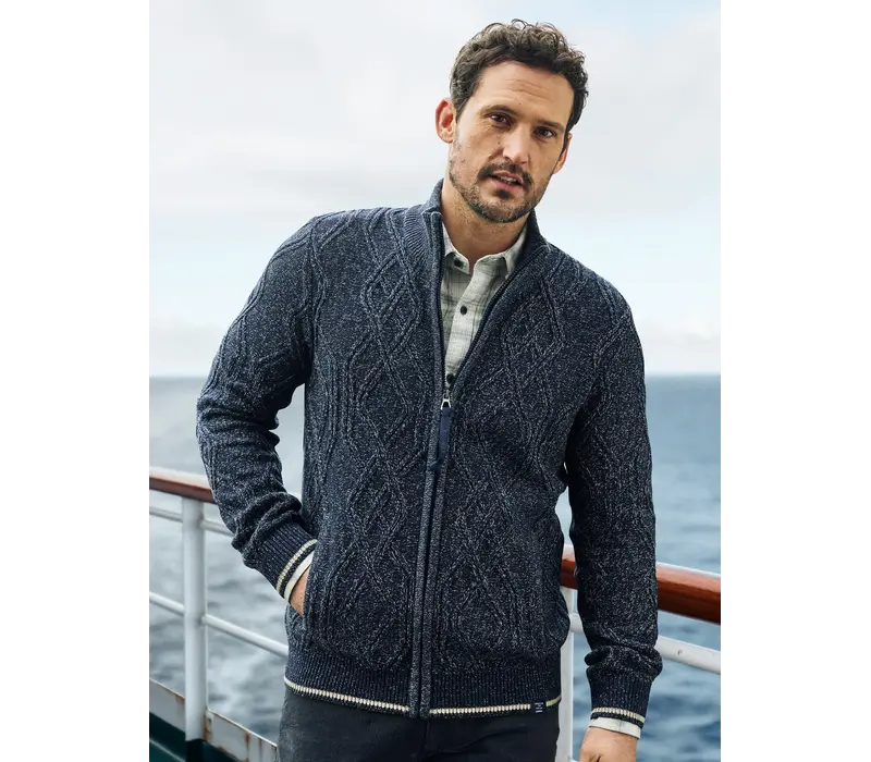 Lerros Gebreid Kabelvest Classic Navy