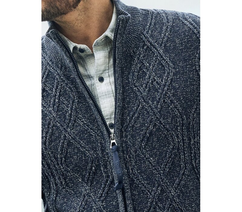 Lerros Gebreid Kabelvest Classic Navy