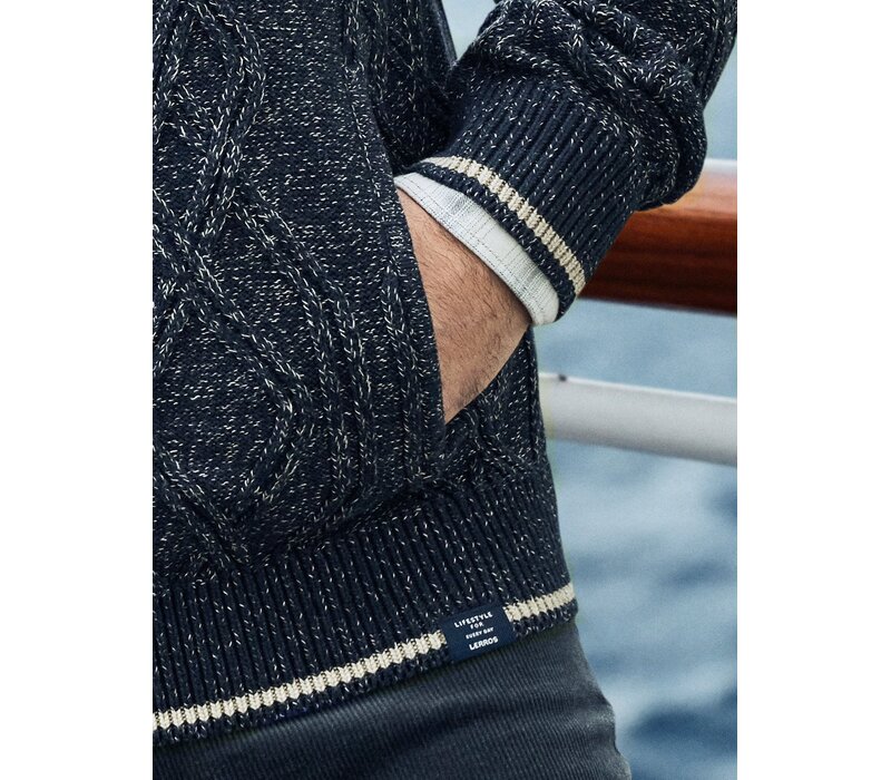 Lerros Gebreid Kabelvest Classic Navy