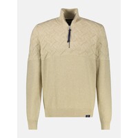 Lerros Jaquard Gestreepte Trui Tender Beige Melange