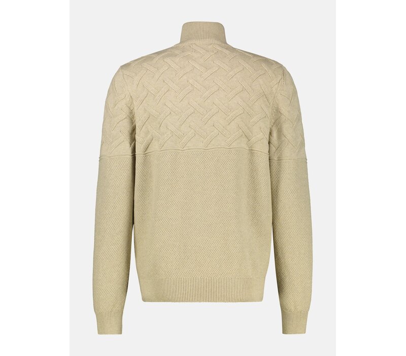 Lerros Jaquard Gestreepte Trui Tender Beige Melange