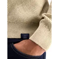 Lerros Jaquard Gestreepte Trui Tender Beige Melange