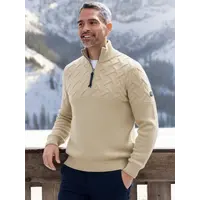 Lerros Jaquard Gestreepte Trui Tender Beige Melange