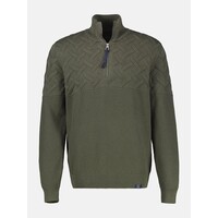 Lerros Jaquard Gestreepte Trui Nordic Olive