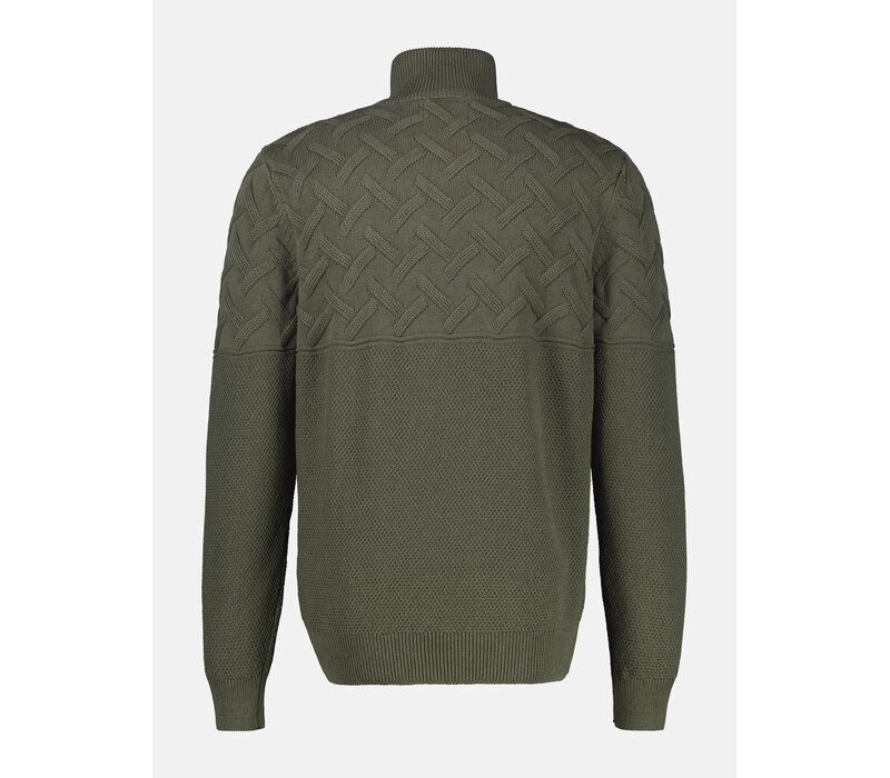 Lerros Jaquard Gestreepte Trui Nordic Olive