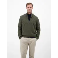 Lerros Jaquard Gestreepte Trui Nordic Olive