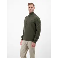 Lerros Jaquard Gestreepte Trui Nordic Olive