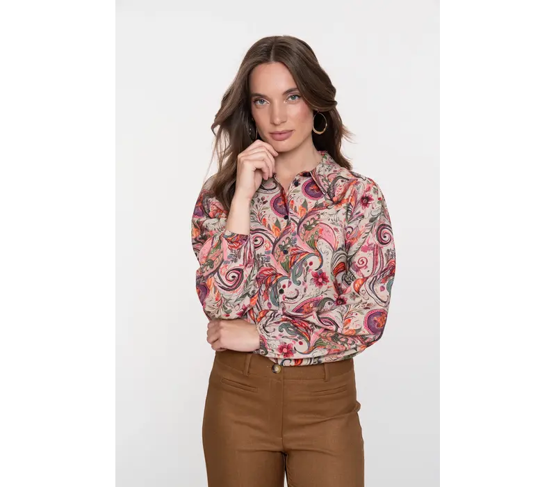 Geisha Blouse Beige Soft Pink