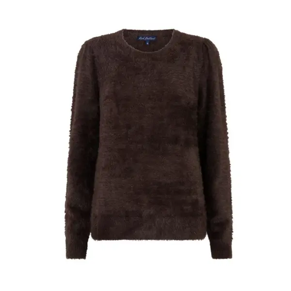 Red Button Fuzzy Puff Sleeve  Red Button Fuzzy Puff Sleeve