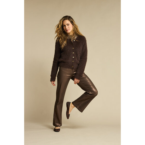 Red Button Cardigan Fuzzy 