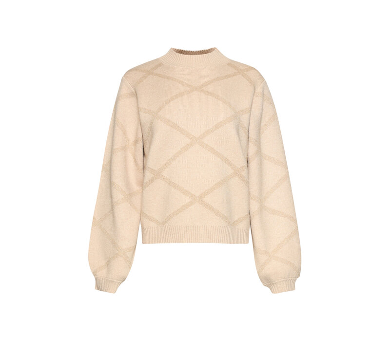 Smashed Lemon Knit Top Sand Gold