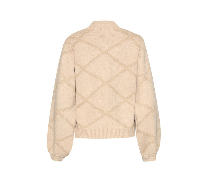 Smashed Lemon Knit Top Sand Gold