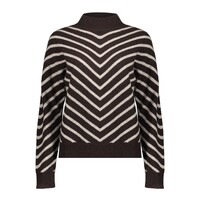 Geisha Pull Stripes Turtleneck Brown Sand