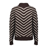 Geisha Pull Stripes Turtleneck Brown Sand