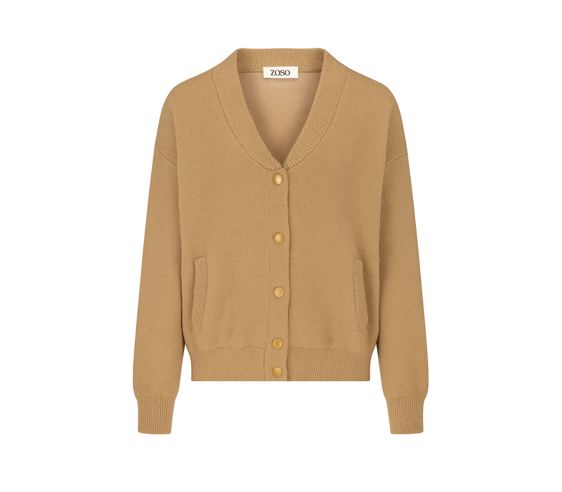 Zoso Knitted Cardigan Camel