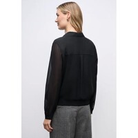 Street One Chiffon Buttoned Shirtcollar Blouse Black