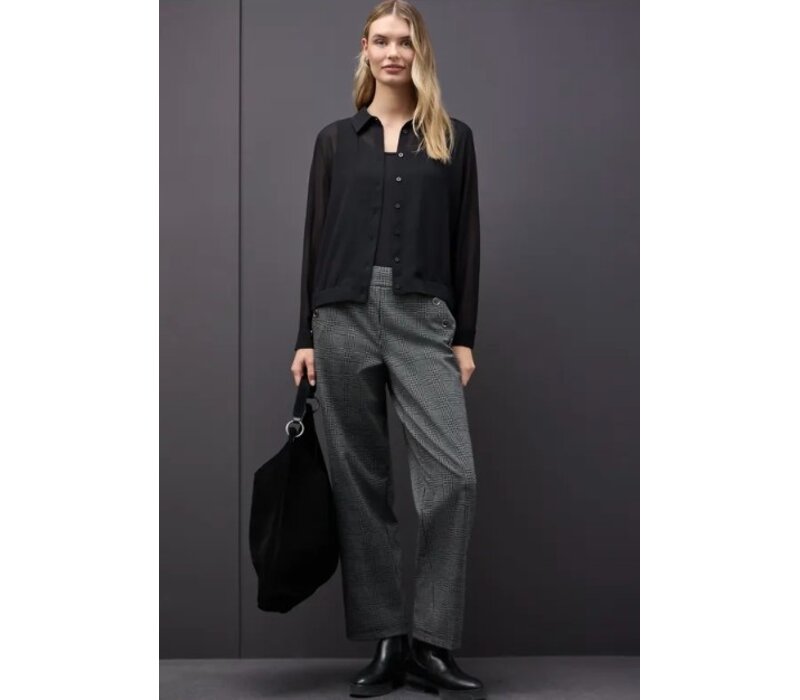 Street One Chiffon Buttoned Shirtcollar Blouse Black