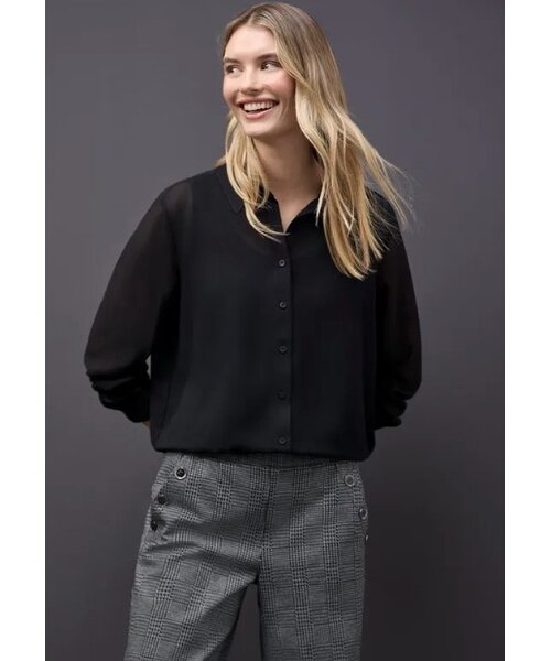 Street One Street One Chiffon Buttoned Shirtcollar Blouse