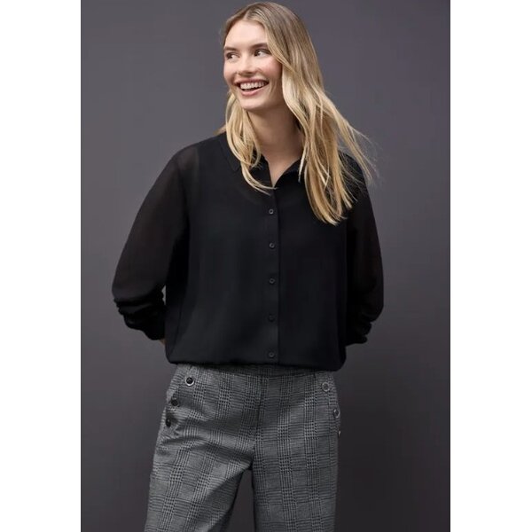 Street One Chiffon Buttoned Shirtcollar Blouse 