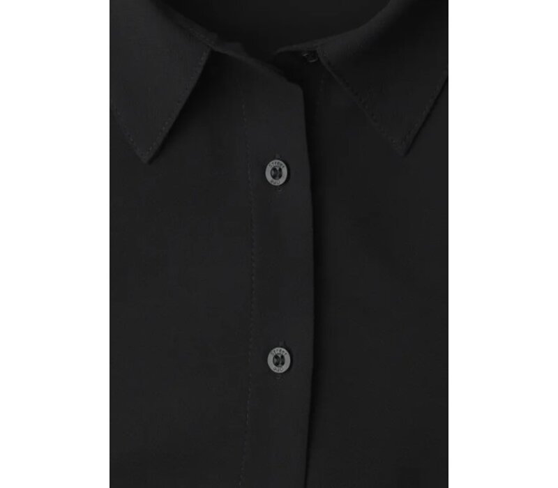 Street One Chiffon Buttoned Shirtcollar Blouse Black