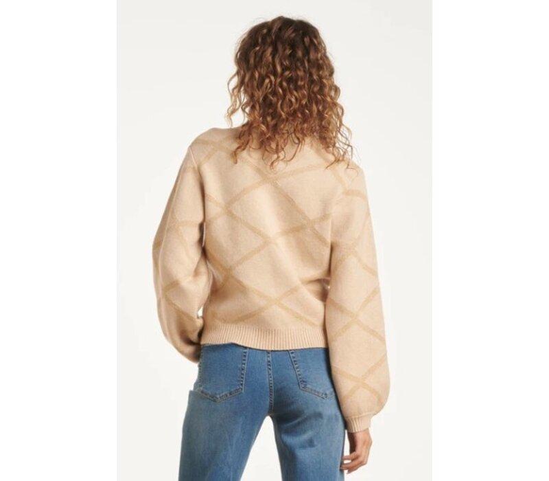 Smashed Lemon Knit Top Sand Gold