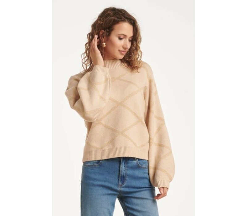 Smashed Lemon Knit Top Sand Gold