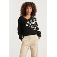 Smashed Lemon Knit Top Black Off White