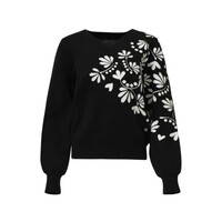 Smashed Lemon Knit Top Black Off White