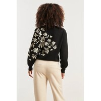 Smashed Lemon Knit Top Black Off White